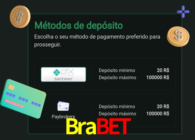 O cassino Brabet oferece uma grande variedade de métodos de pagamento